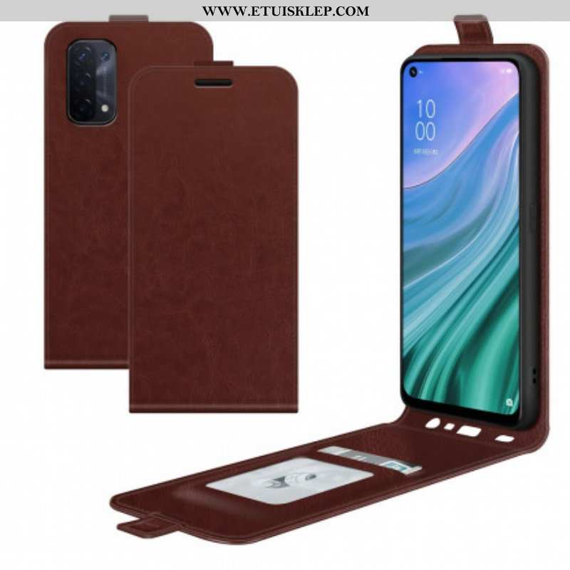 Etui Folio do Oppo A54 5G / A74 5G Skórzany Futerał Pionowa Klapa Z Efektem Skóry